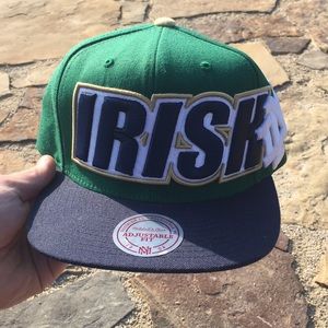 Norte dame Mitchell and ness snap back hat